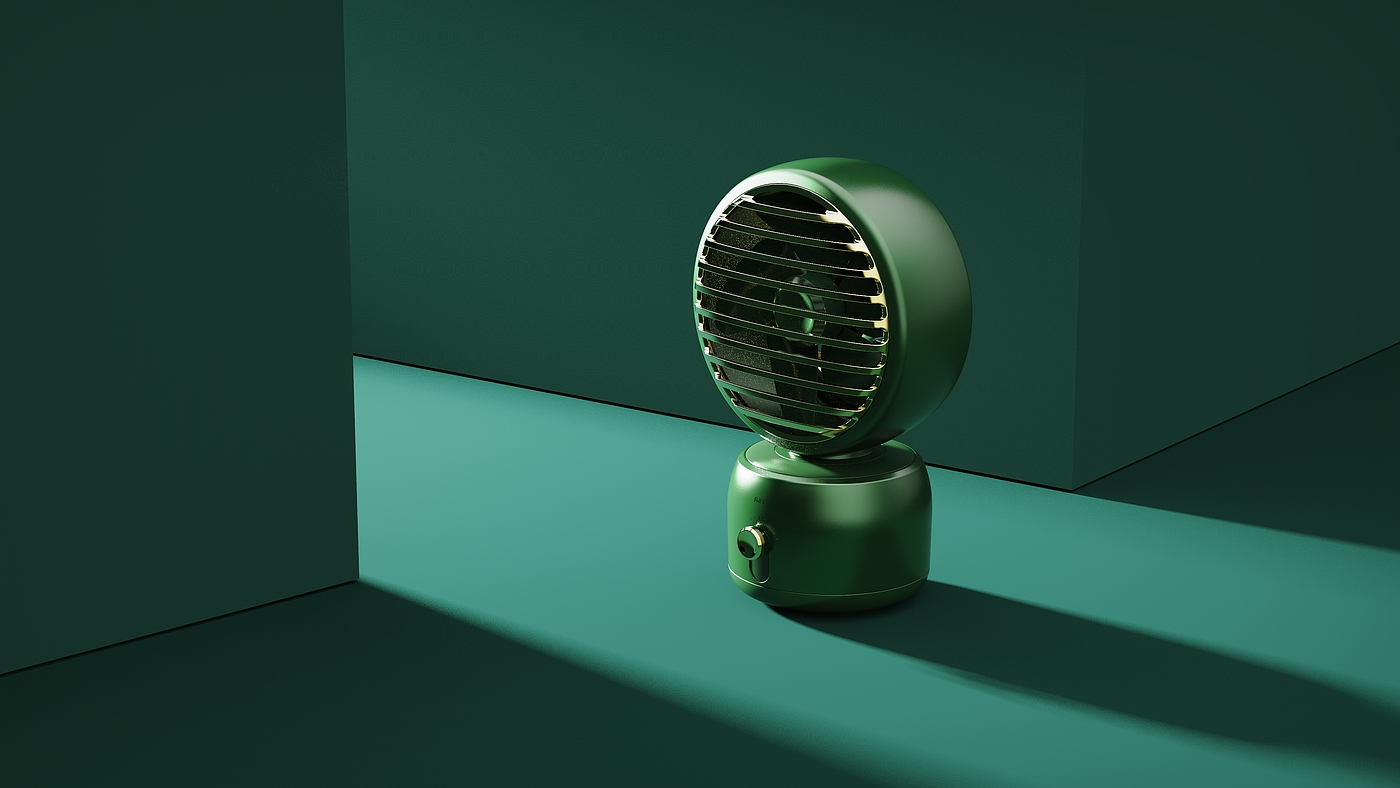 product design，industrial design，sample reels，Keyshot rendering，Desktop small fan，