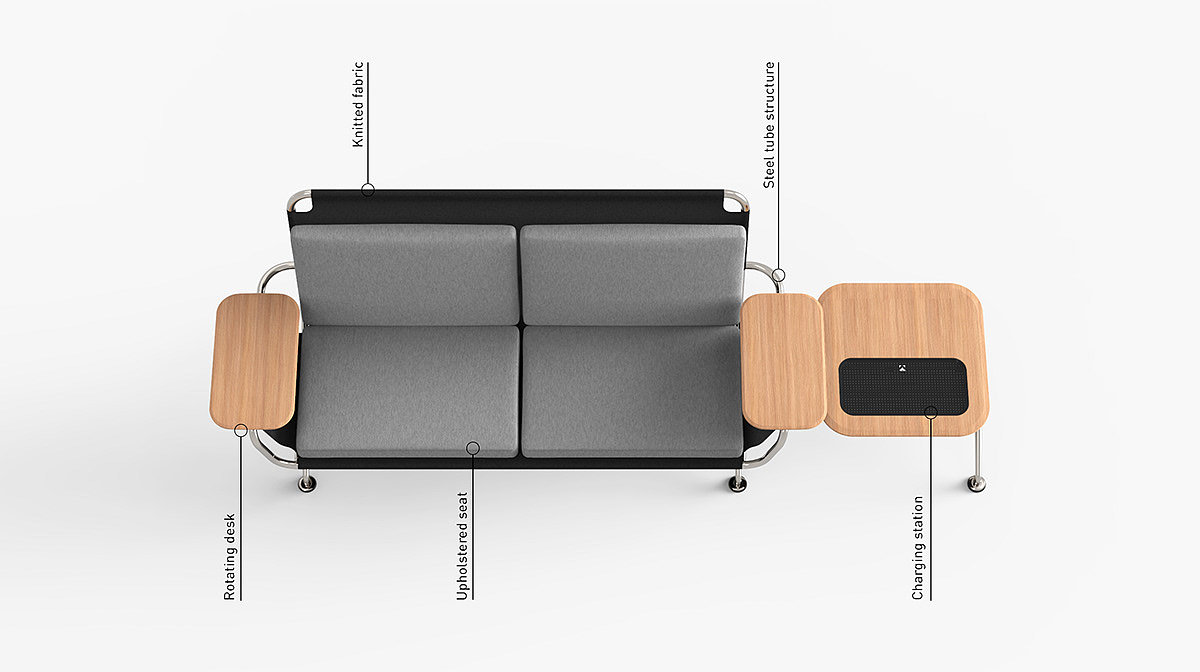 Airport Office，desk，Movable public seat，