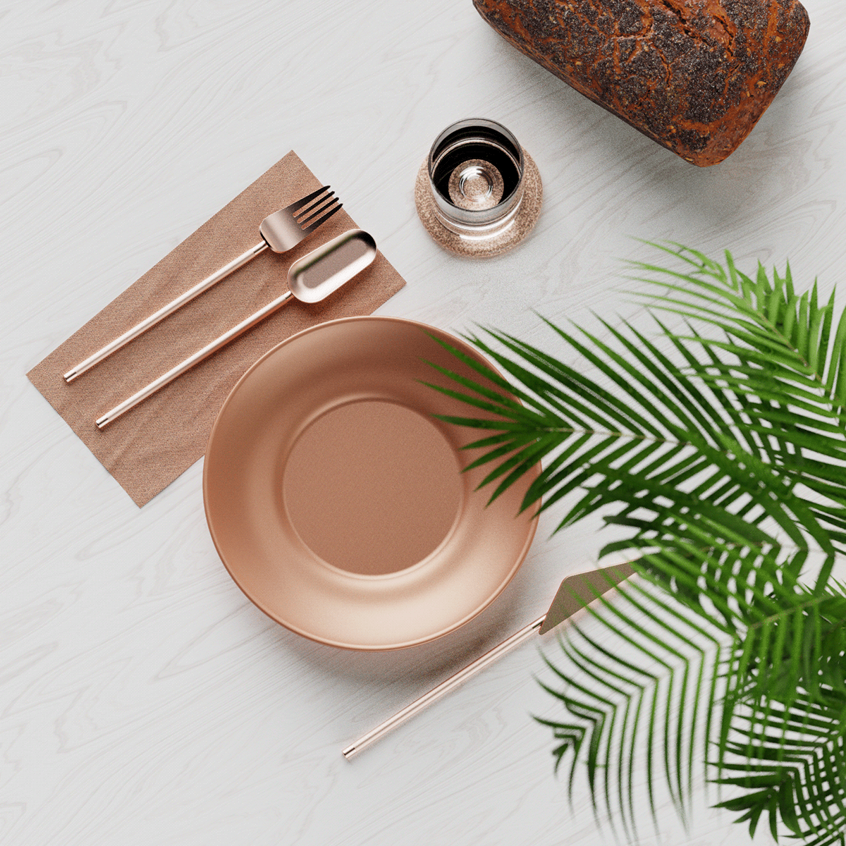 Deconstruction tableware，knife and fork，Deconstruction concept，