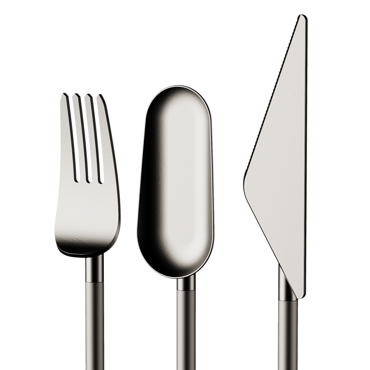 Deconstruction tableware，knife and fork，Deconstruction concept，