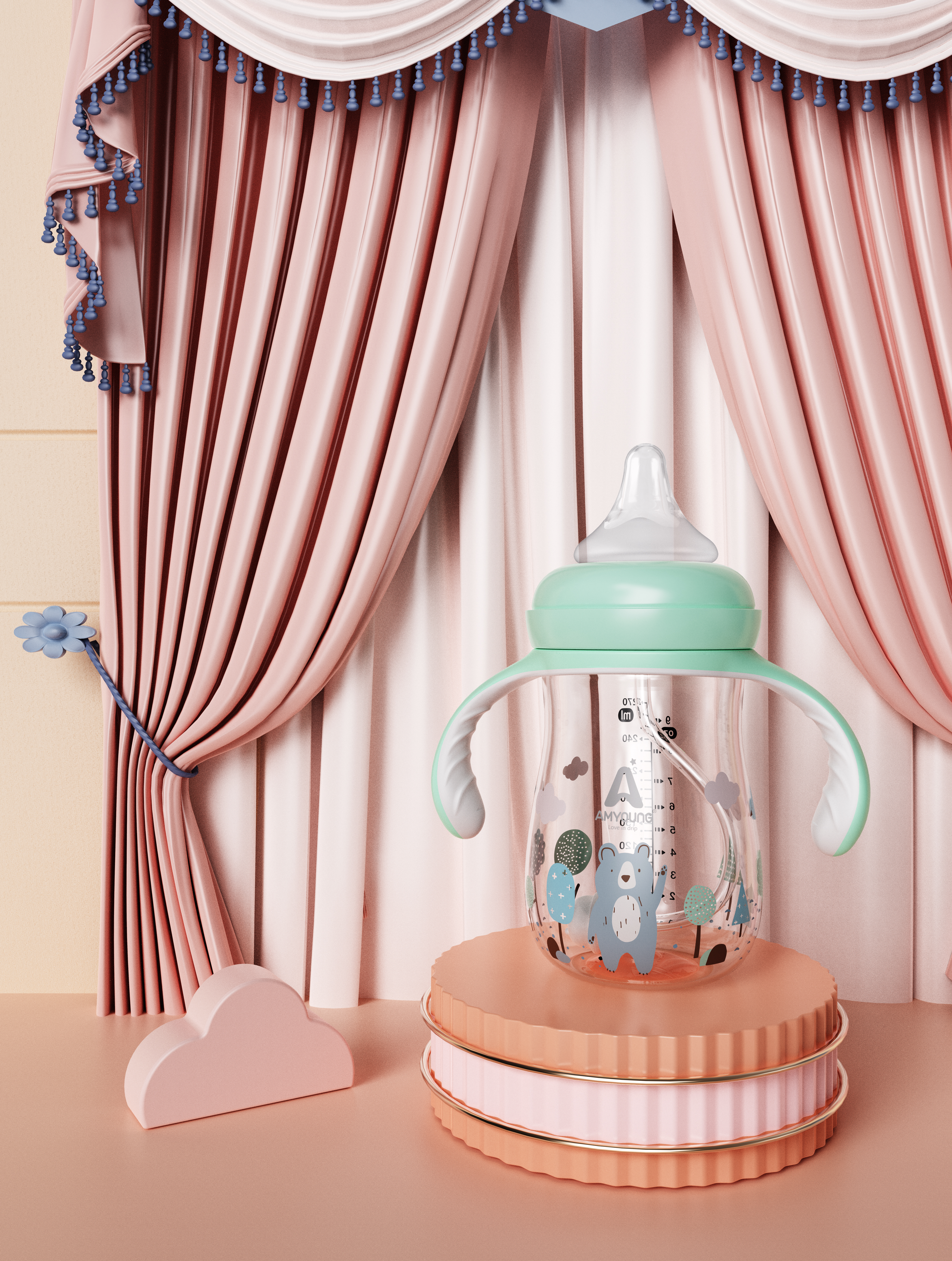 Bottle rendering - scene matching，