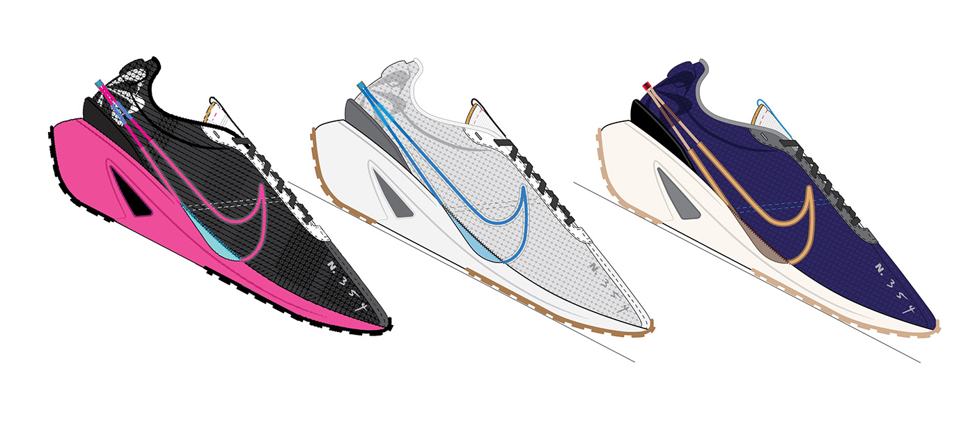 Nike LD1000.3，footwear design ，fashion，Hand drawn，