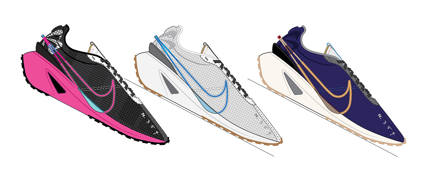 Nike LD1000.3，footwear design ，fashion，Hand drawn，