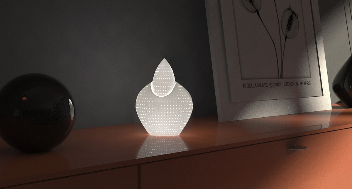 Cactus lamp，white，Lamp design，