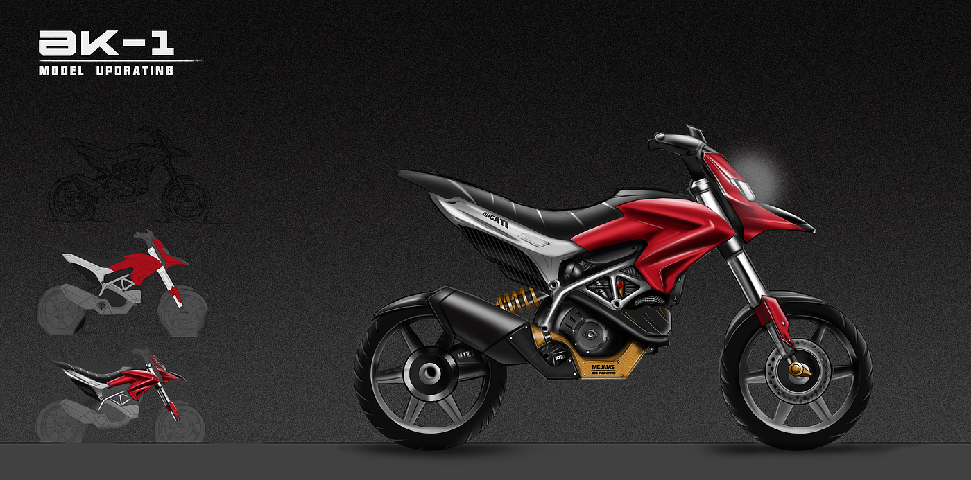Hand drawn，Ubee ，motorcycle，draft，