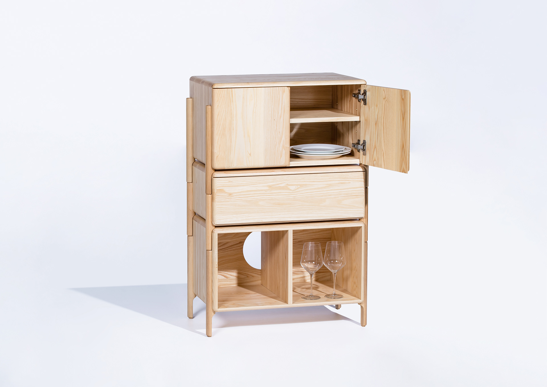 Moon combination cabinet，solid wood，Multiple combinations，
