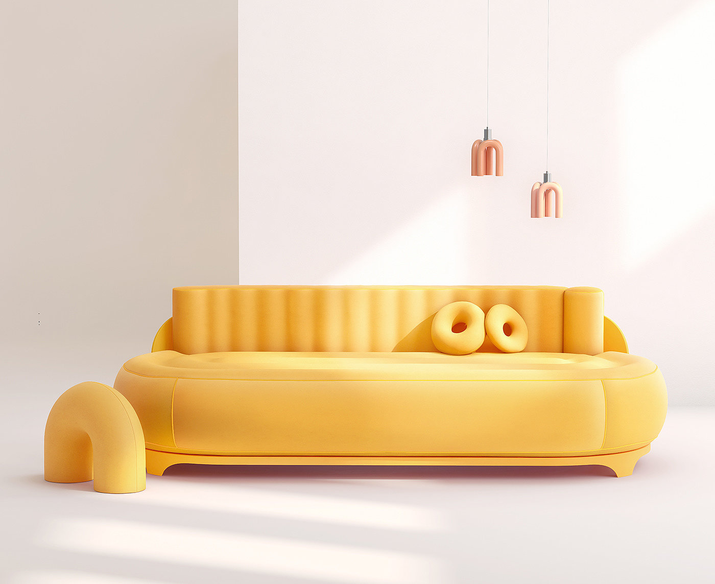 沙发，按摩，室内，黄色，