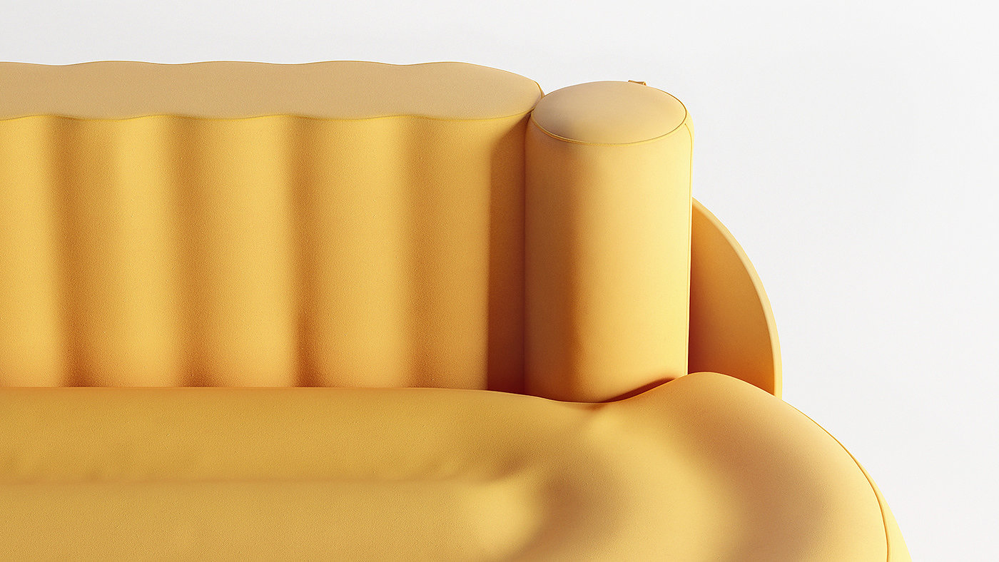 sofa，massage，indoor，yellow，