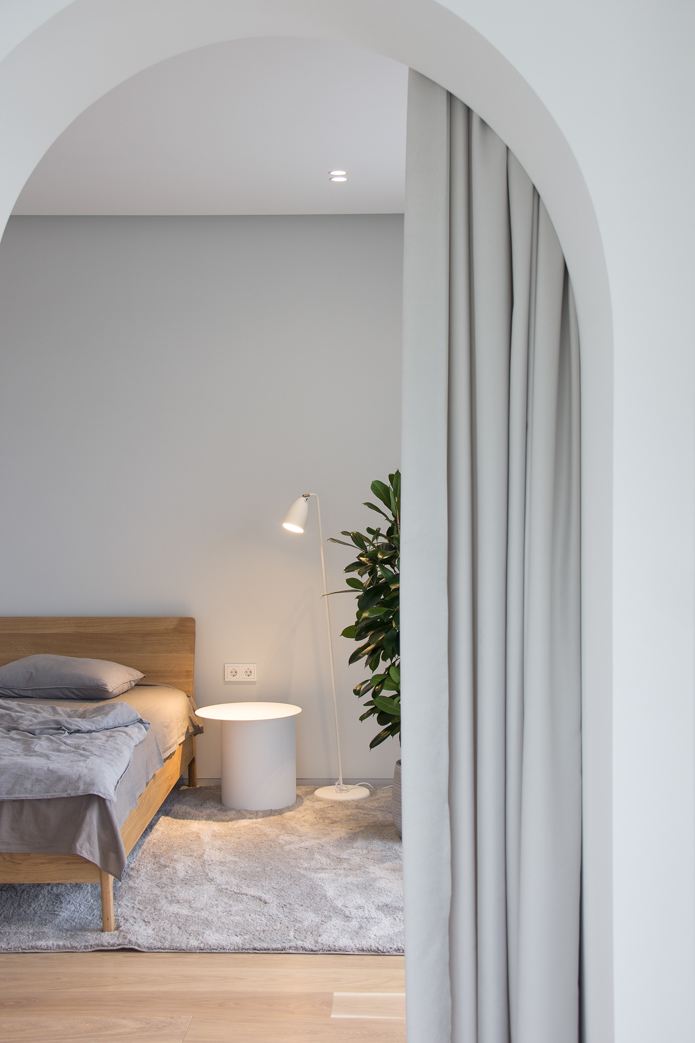 Interior design，Simplicity，cozy，White and grey interior，