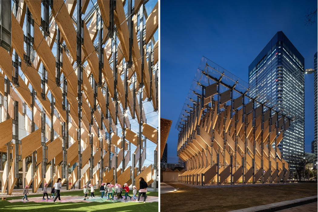 Wooden pavilion，Exhibition hall，transparent，