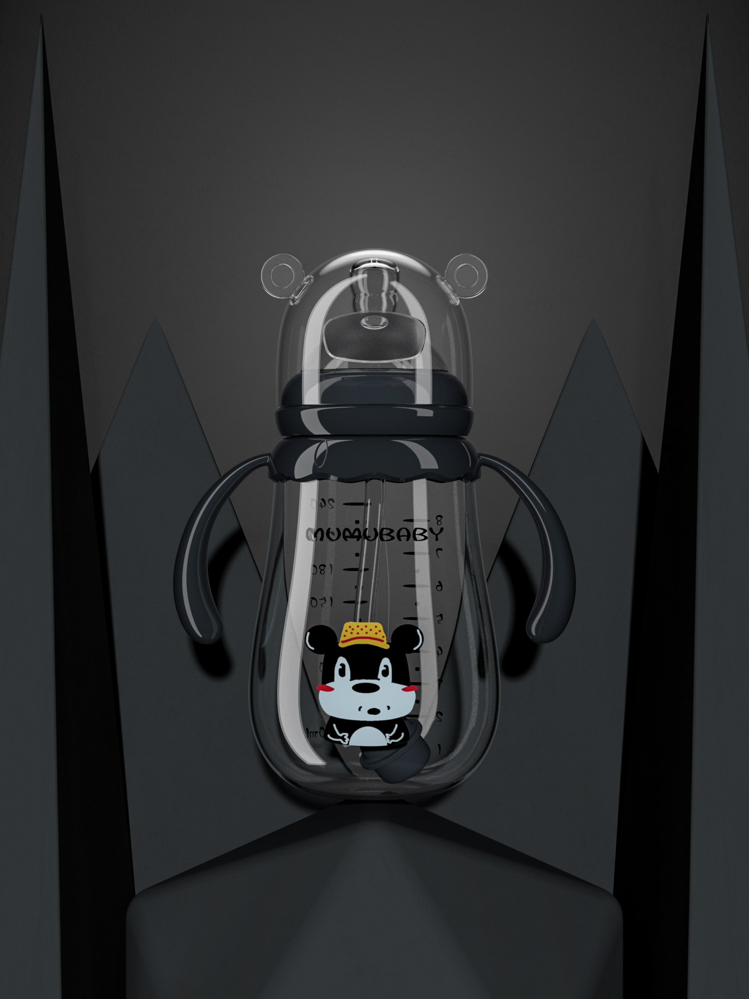 feeding bottle，Render，Cartoon，animal，