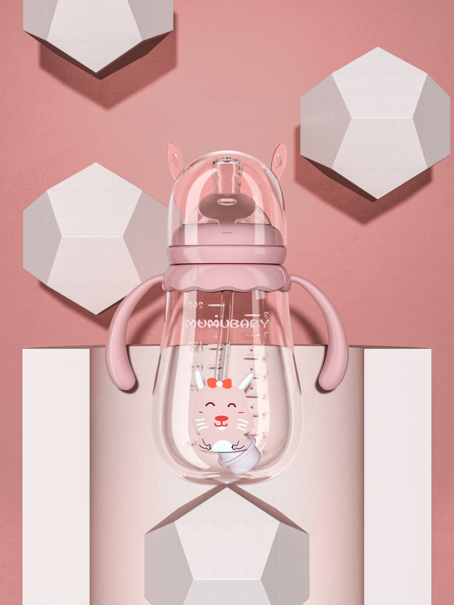 feeding bottle，Render，Cartoon，animal，