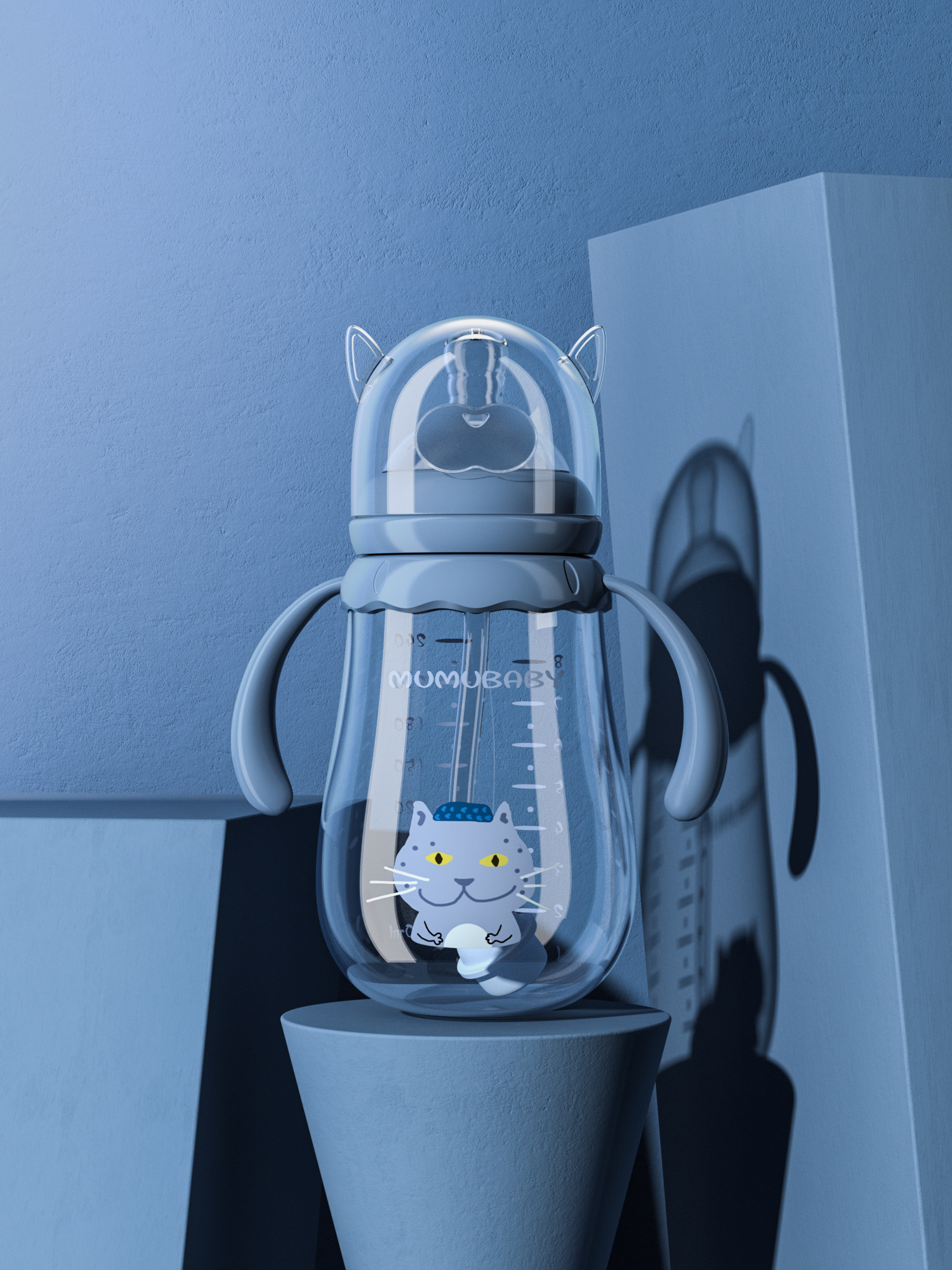 feeding bottle，Render，Cartoon，animal，