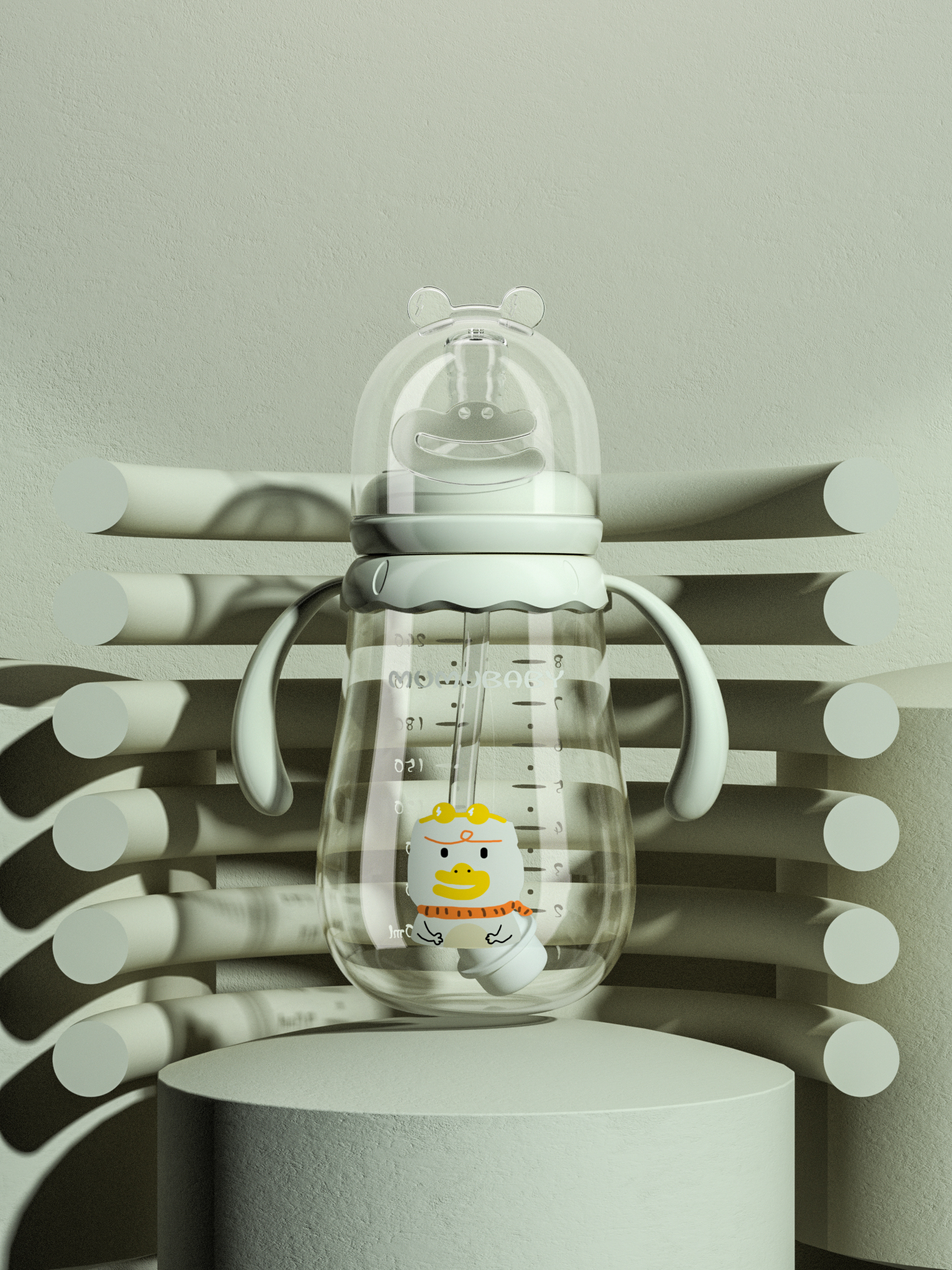 feeding bottle，Render，Cartoon，animal，
