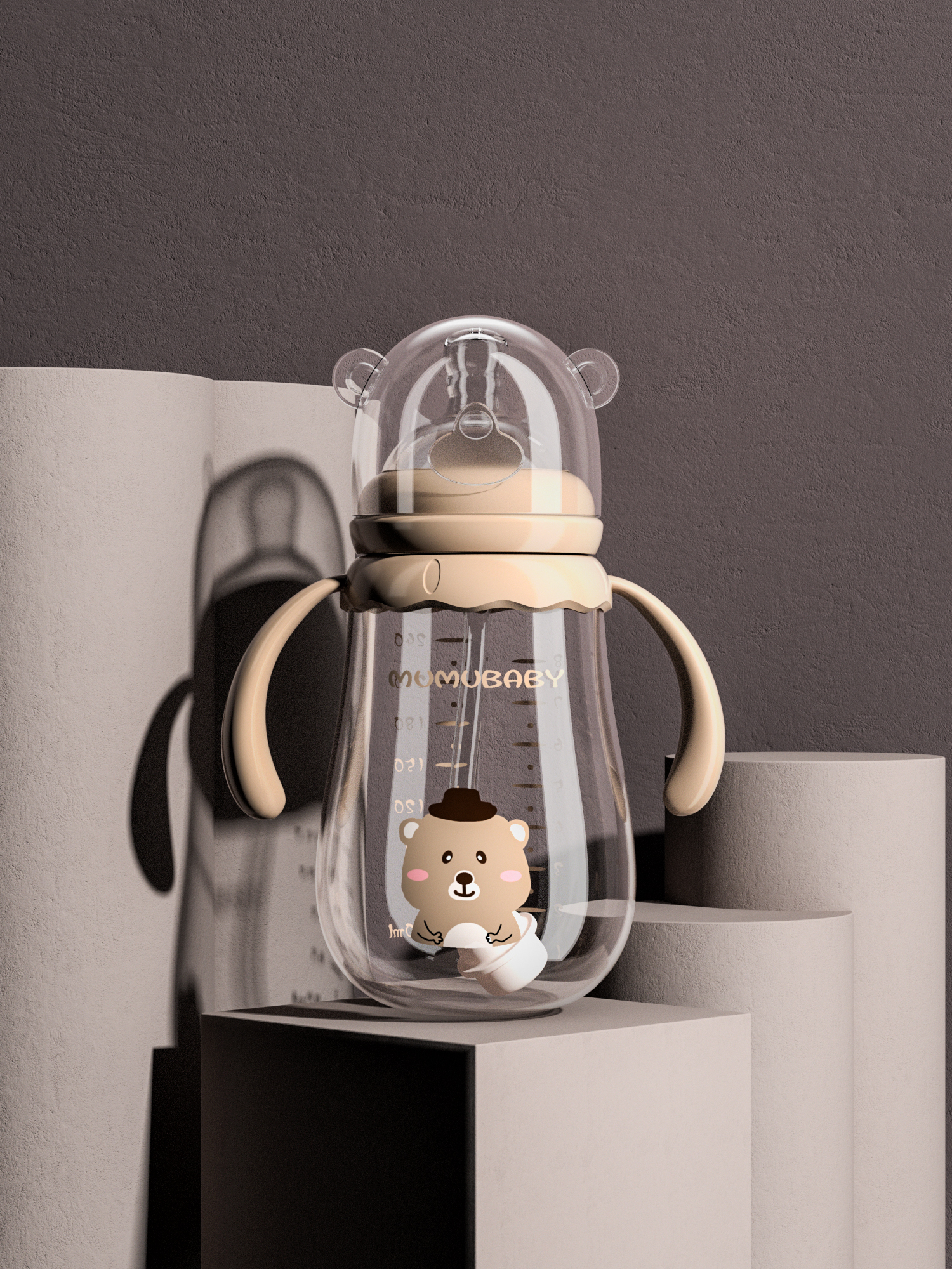 feeding bottle，Render，Cartoon，animal，
