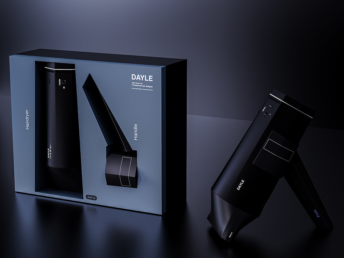 hair drier，Air duct，Hair Design ，modelling，