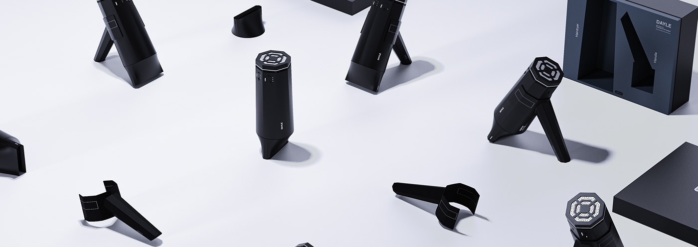 hair drier，Air duct，Hair Design ，modelling，