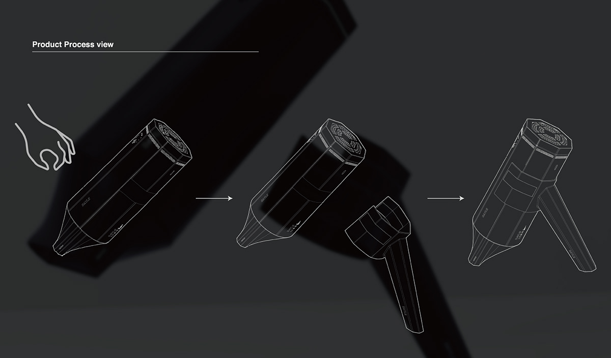 hair drier，Air duct，Hair Design ，modelling，