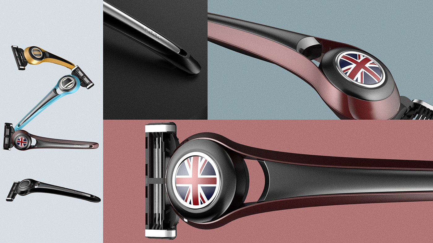 Men's care，Manual，razor，industrial design，