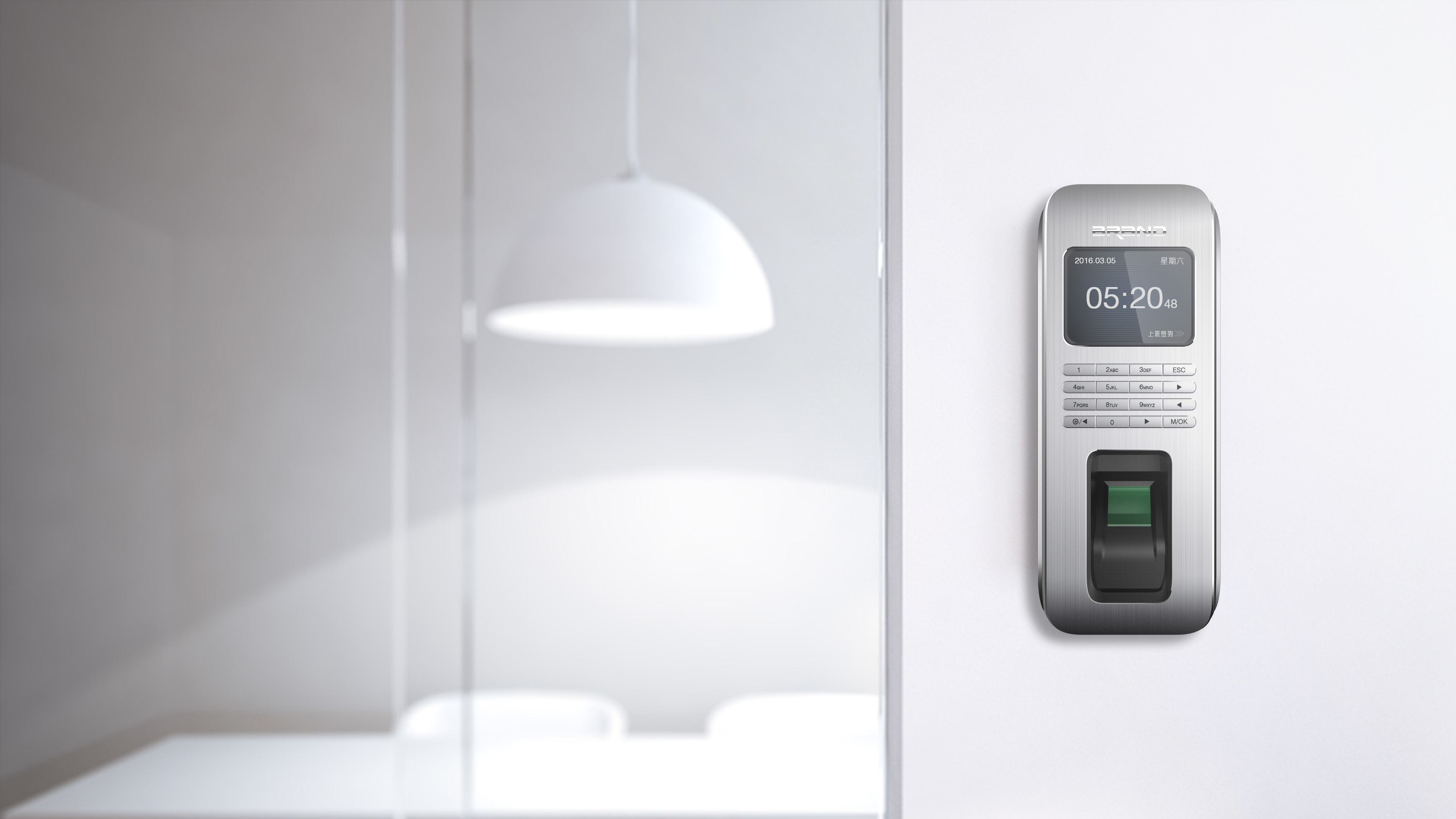 go off work，fingerprint identification，Attendance machine，Scrupulously abide by，Office Supplies，industrial design，