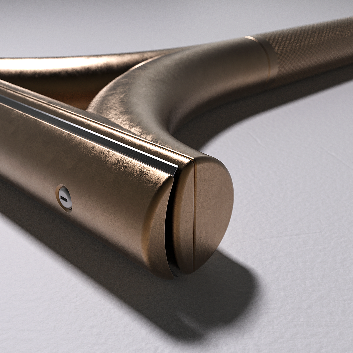 Y-Tube Brass Razor，razor，product design，Retro style，