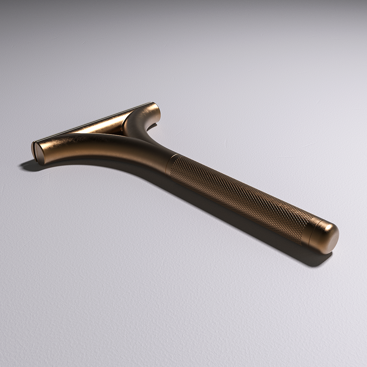 Y-Tube Brass Razor，razor，product design，Retro style，