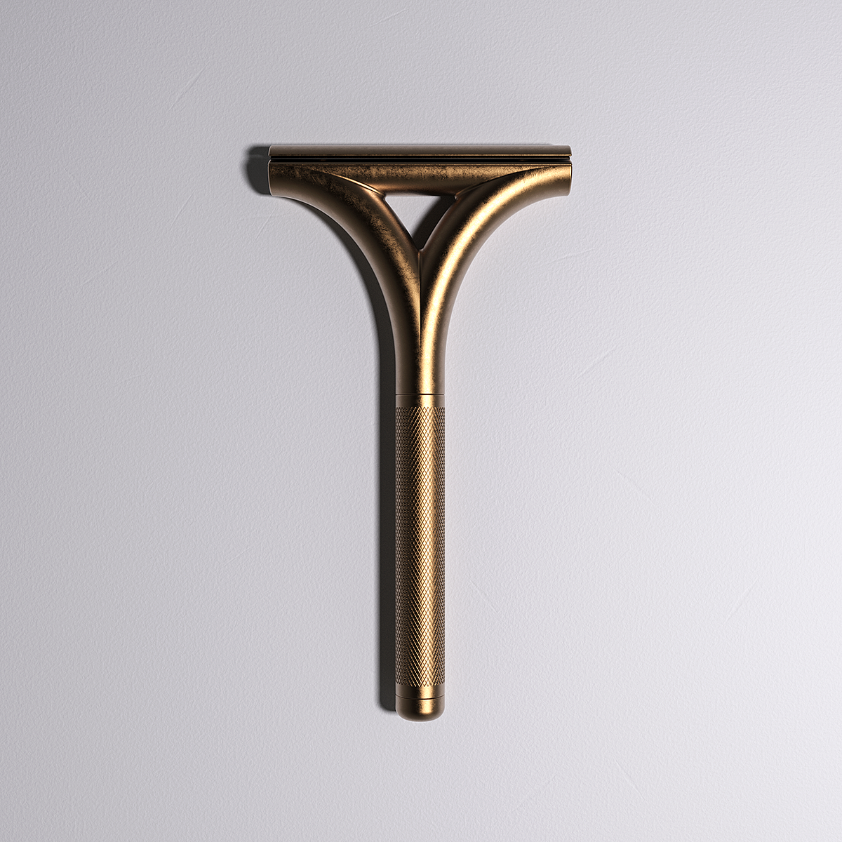 Y-Tube Brass Razor，razor，product design，Retro style，