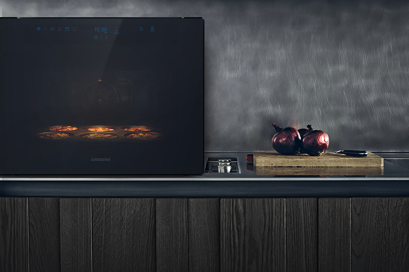 curious，Smart home，oven，Samsung，conceptual design，high-end, sophisticated and classy，high-end，