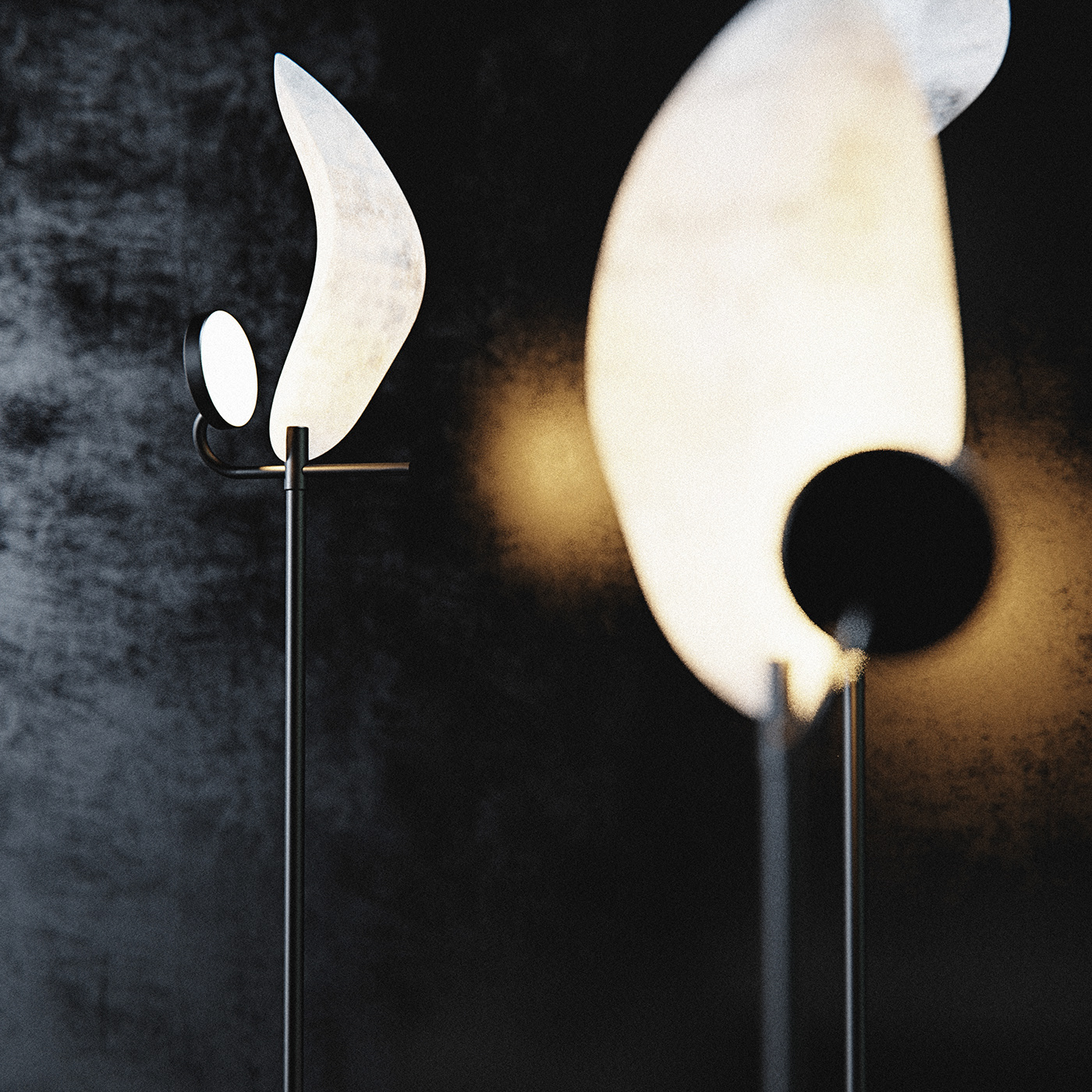 Floor lamp，Lunar lamp，Moonlight reflects sunlight，