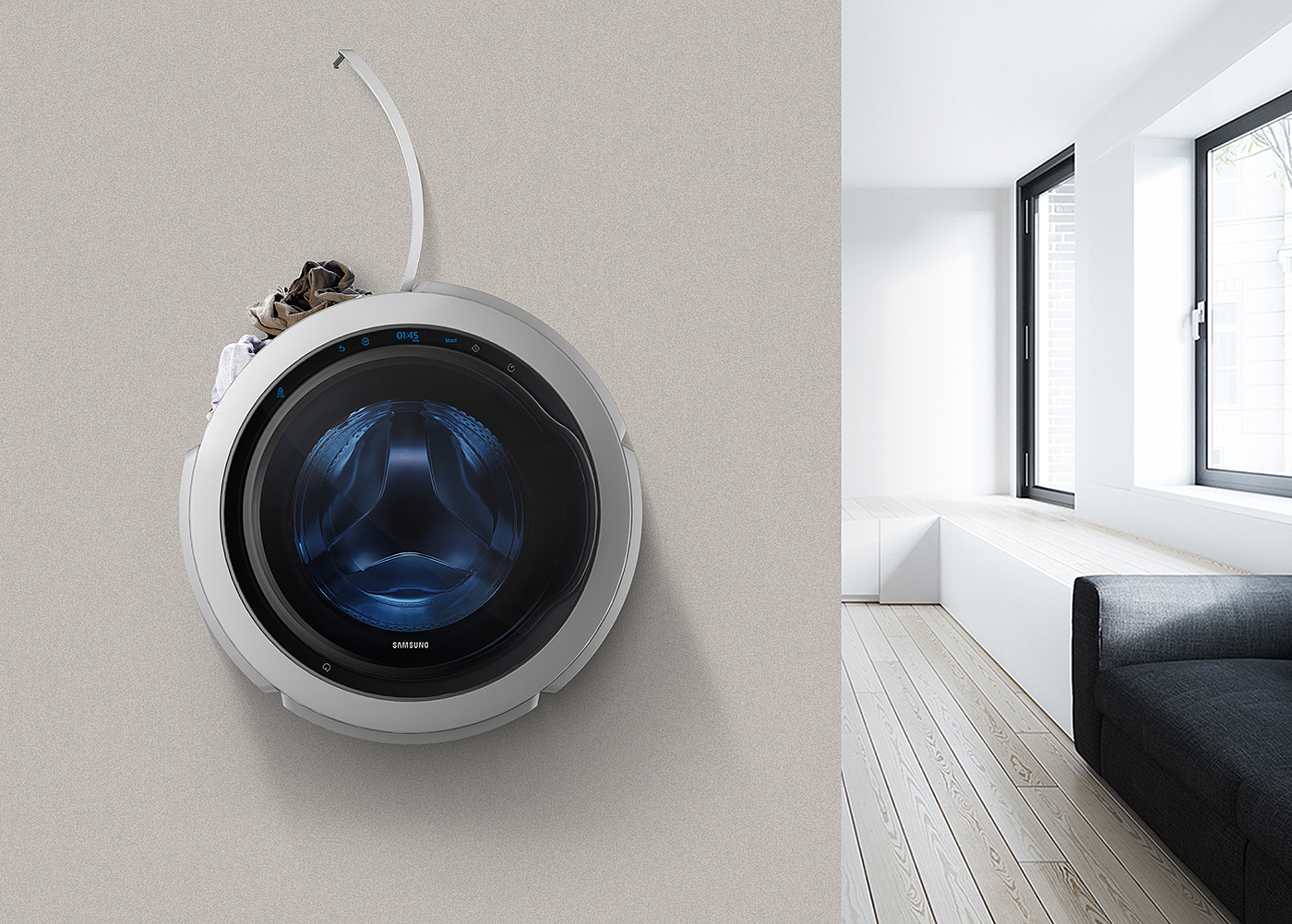 Washing machine，peacock，intelligence，Shared washing machine，Order exclusion，originality，Home appliance design，