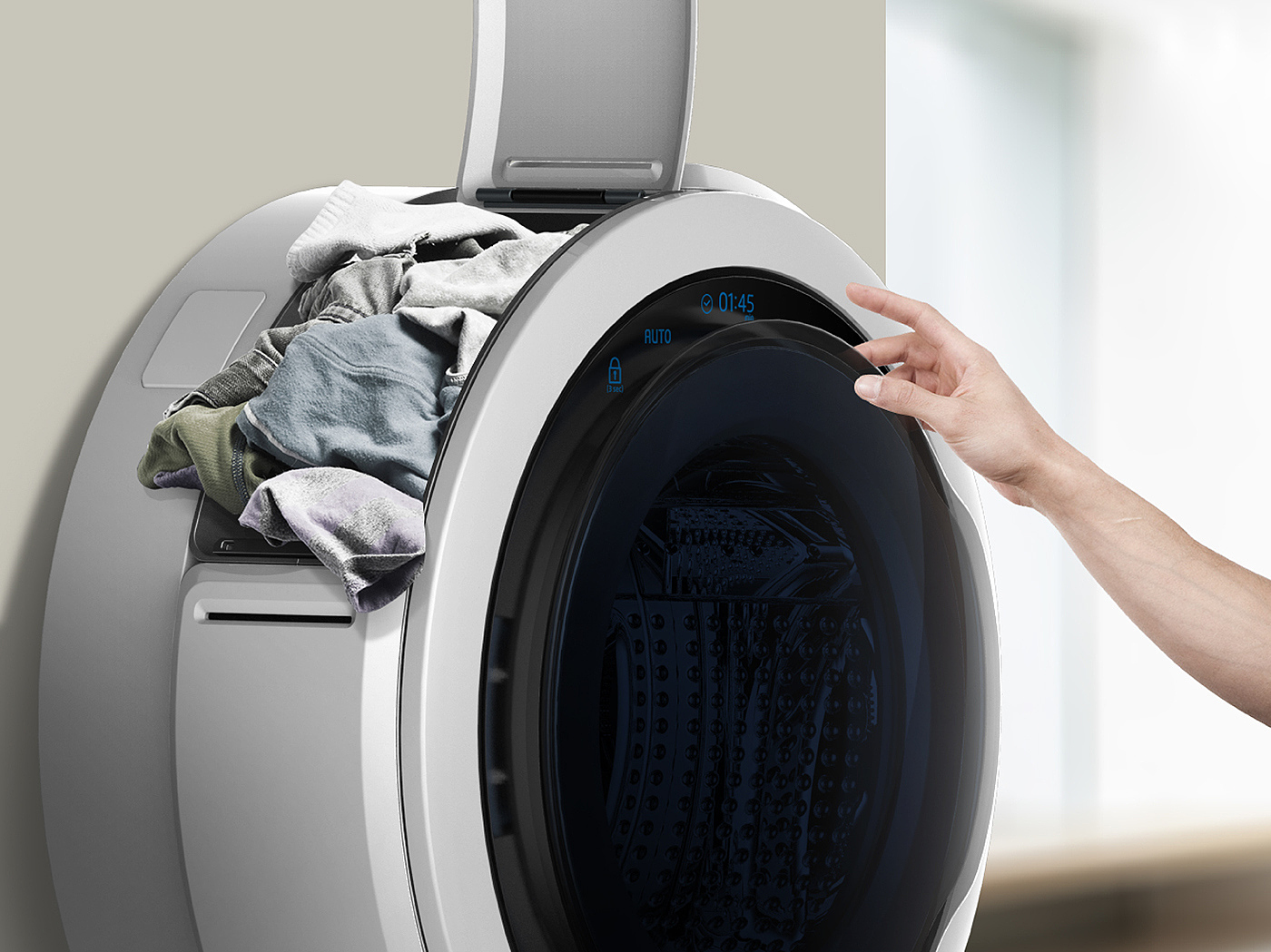 Washing machine，peacock，intelligence，Shared washing machine，Order exclusion，originality，Home appliance design，