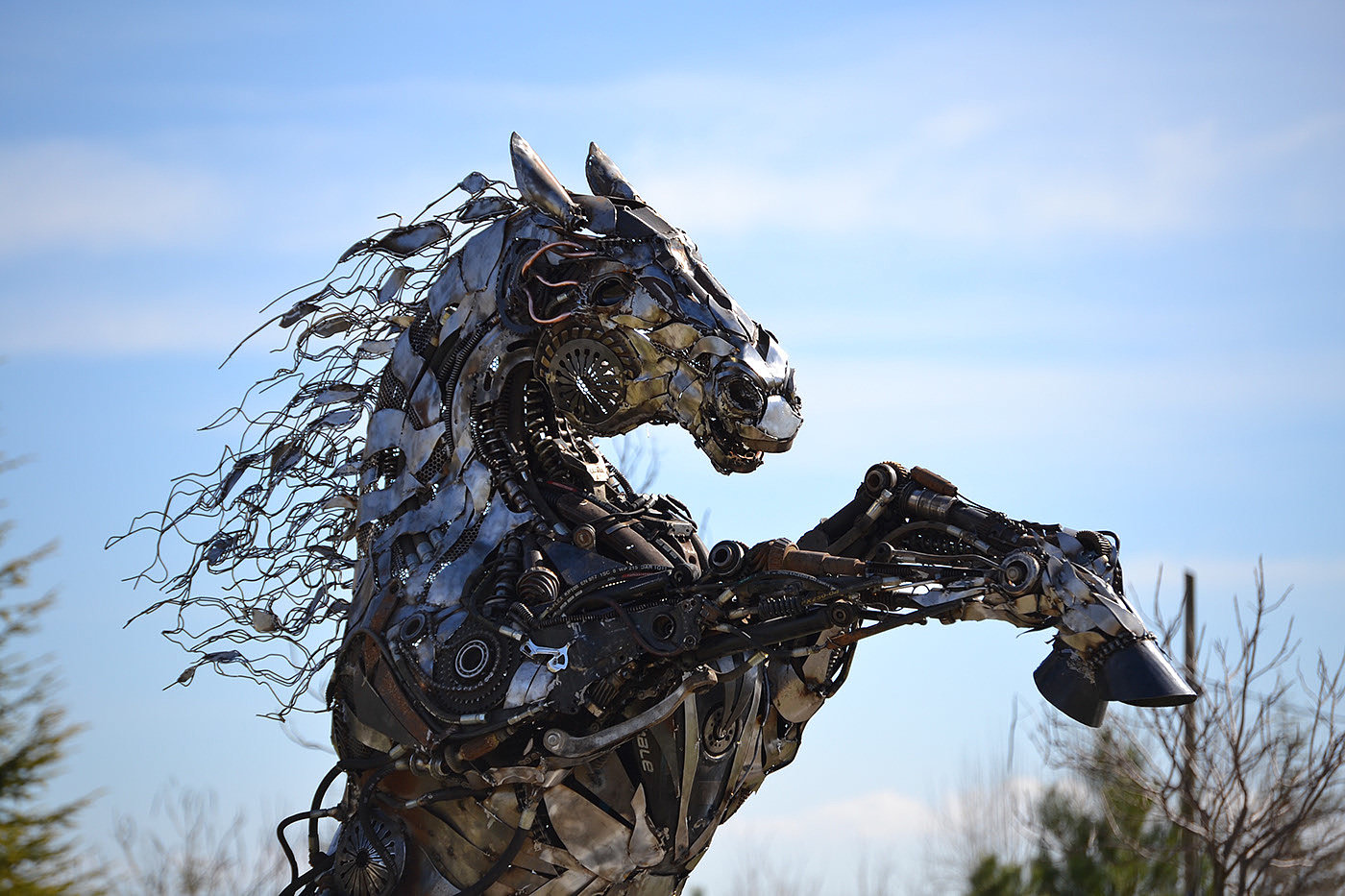 Sculpture，Metal，horse，Punk，