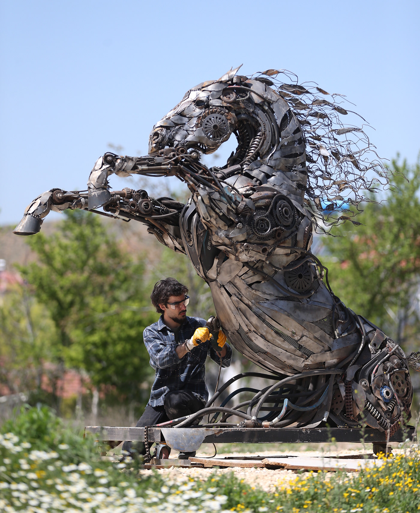 Sculpture，Metal，horse，Punk，