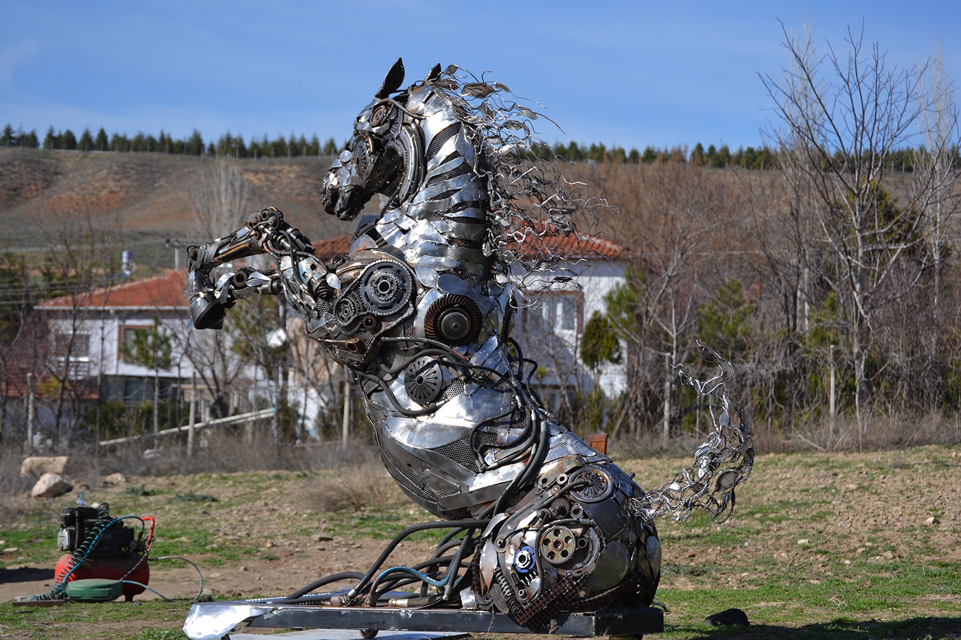 Sculpture，Metal，horse，Punk，