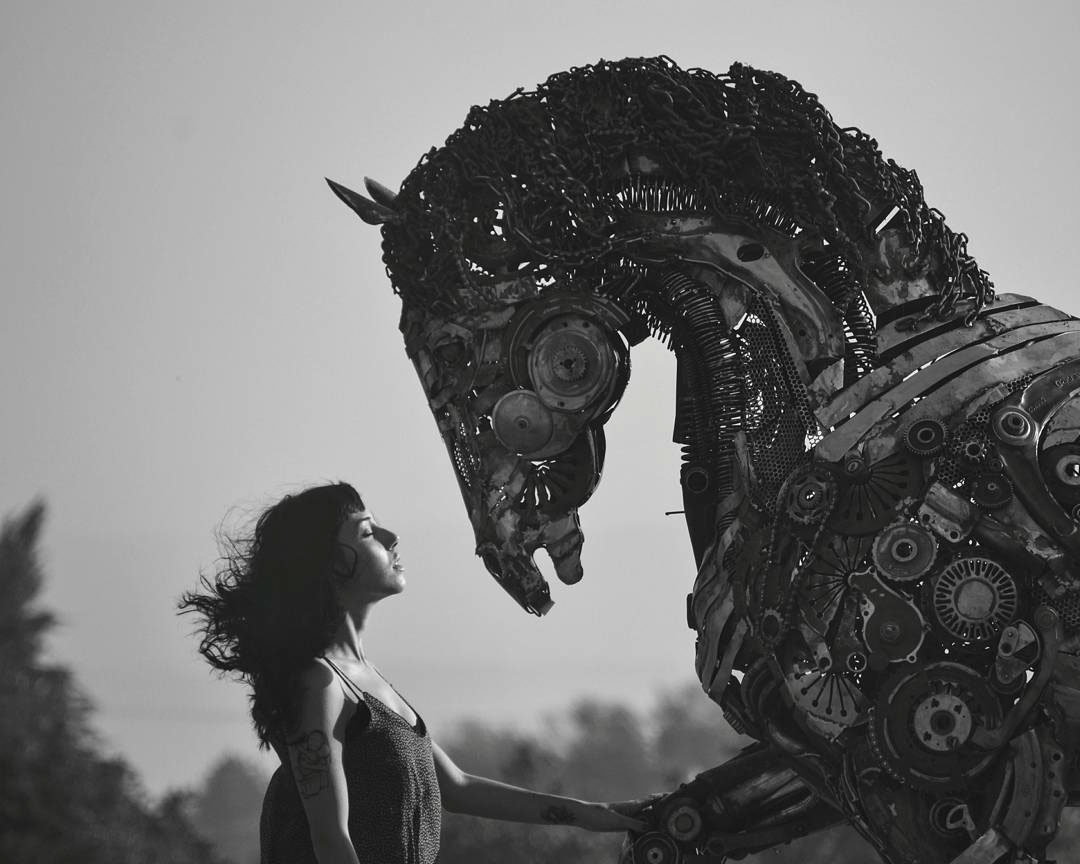 horse，Metal，Sculpture，welding，