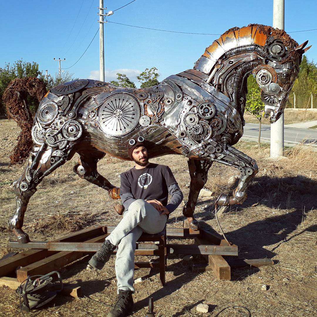 horse，Metal，Sculpture，welding，