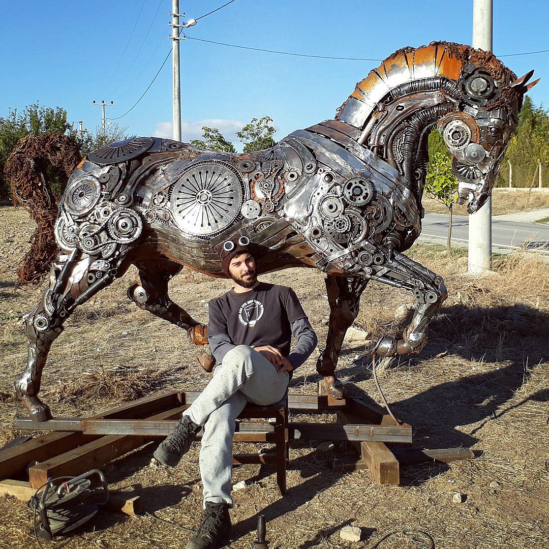 horse，Metal，Sculpture，welding，