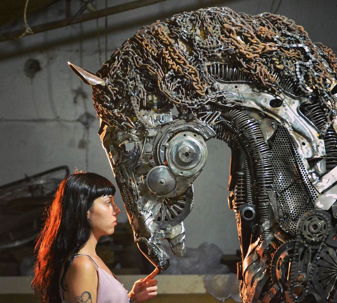 horse，Metal，Sculpture，welding，