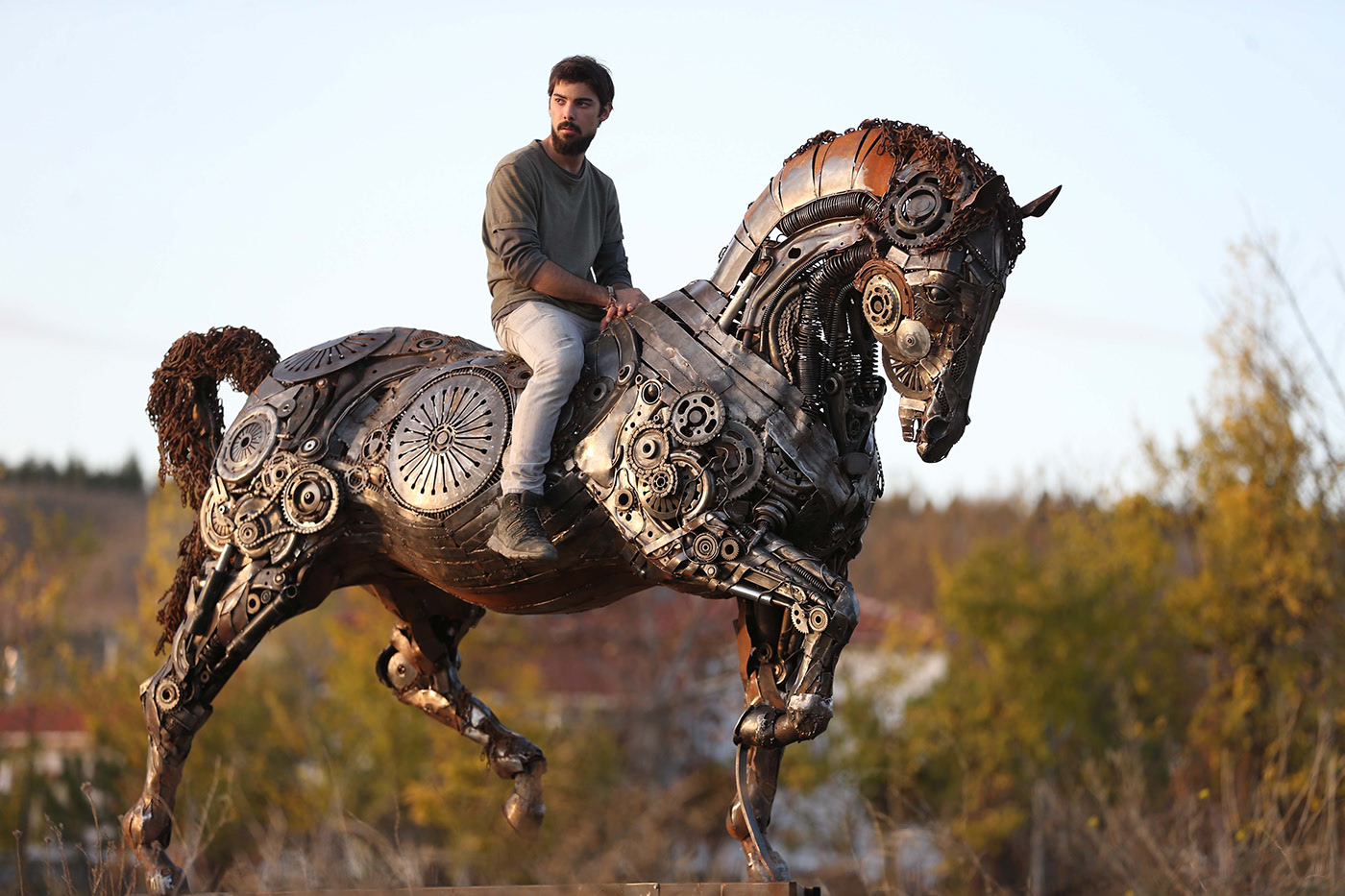 horse，Metal，Sculpture，welding，