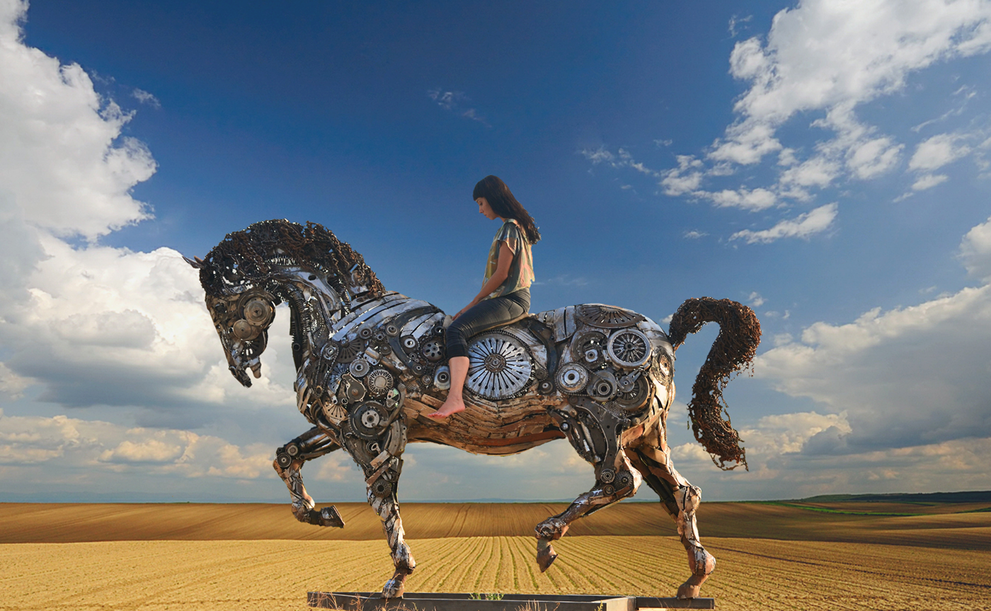 horse，Metal，Sculpture，welding，