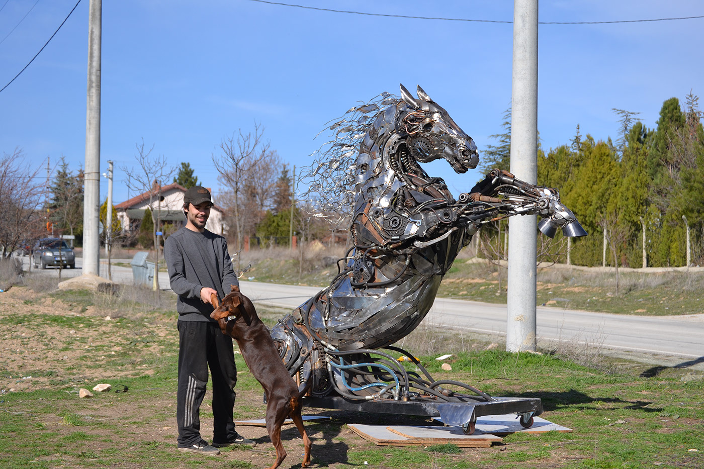 horse，Metal，Sculpture，welding，