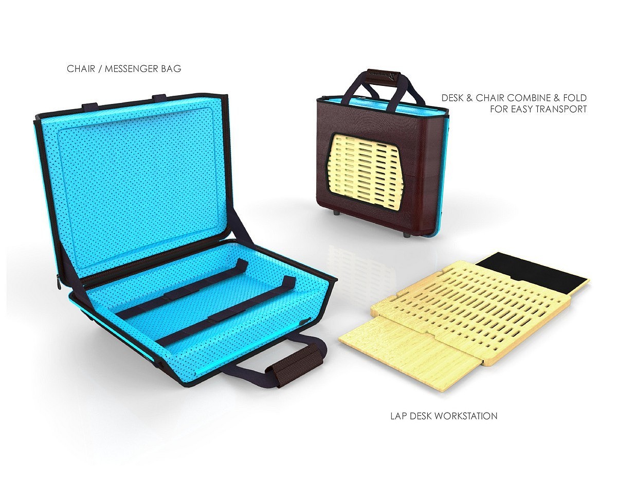 Mobile luggage，workstation，Computer luggage，Portable，chair，Table，Bag，convenient，