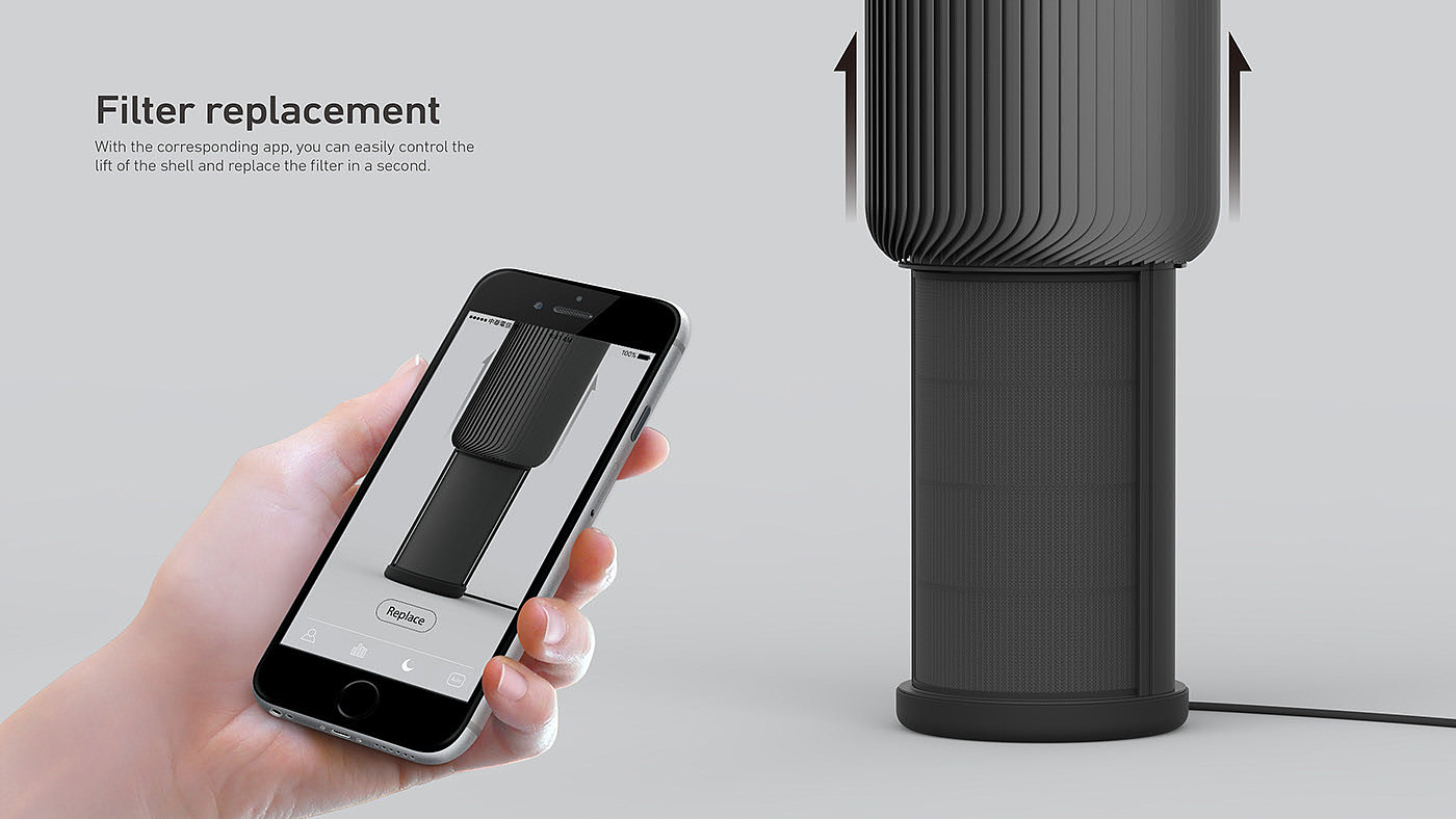 air cleaner，360 degrees，intelligence，black，
