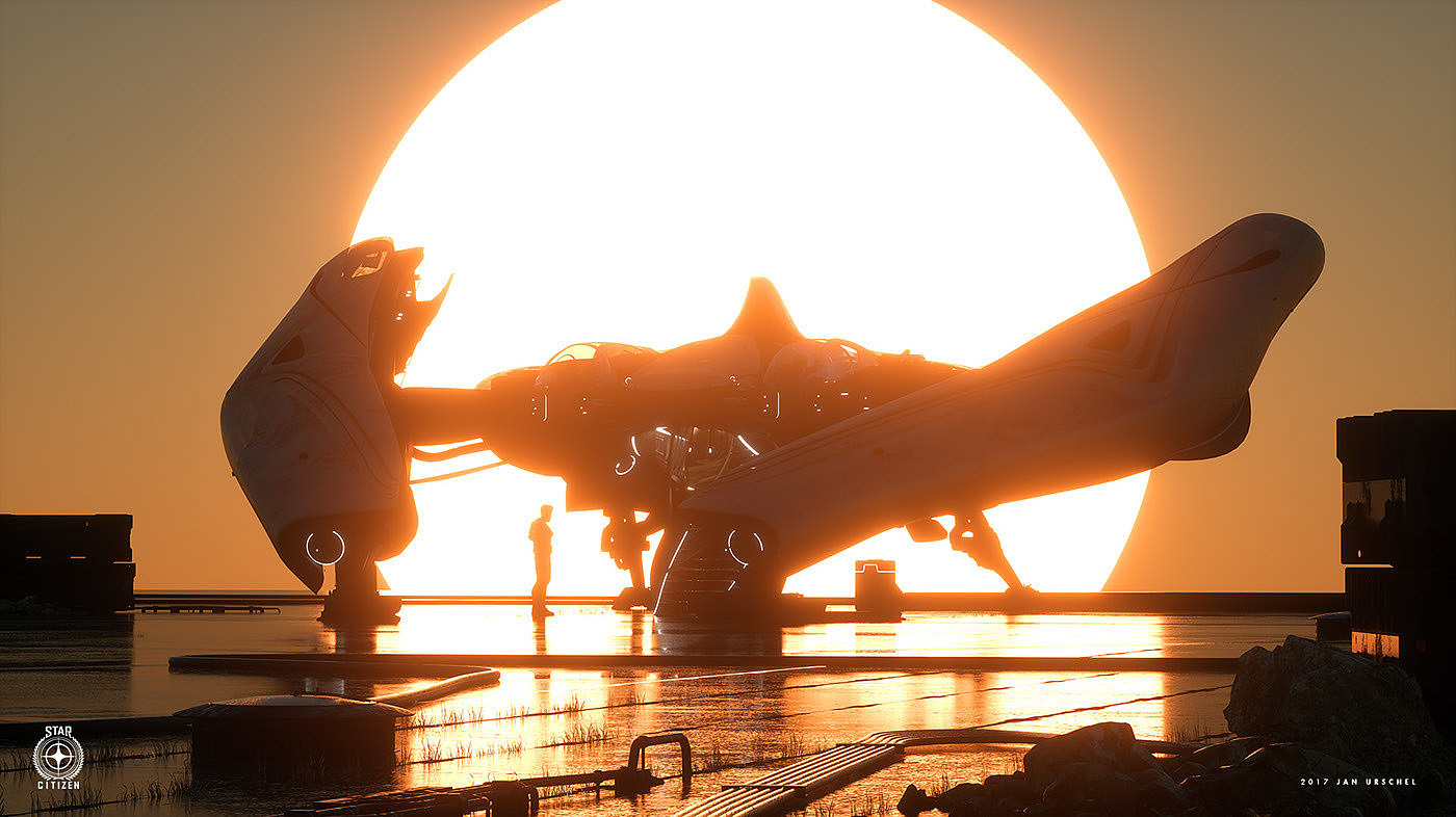 science fiction，fighter，spacecraft，space shuttle，conceptual design，