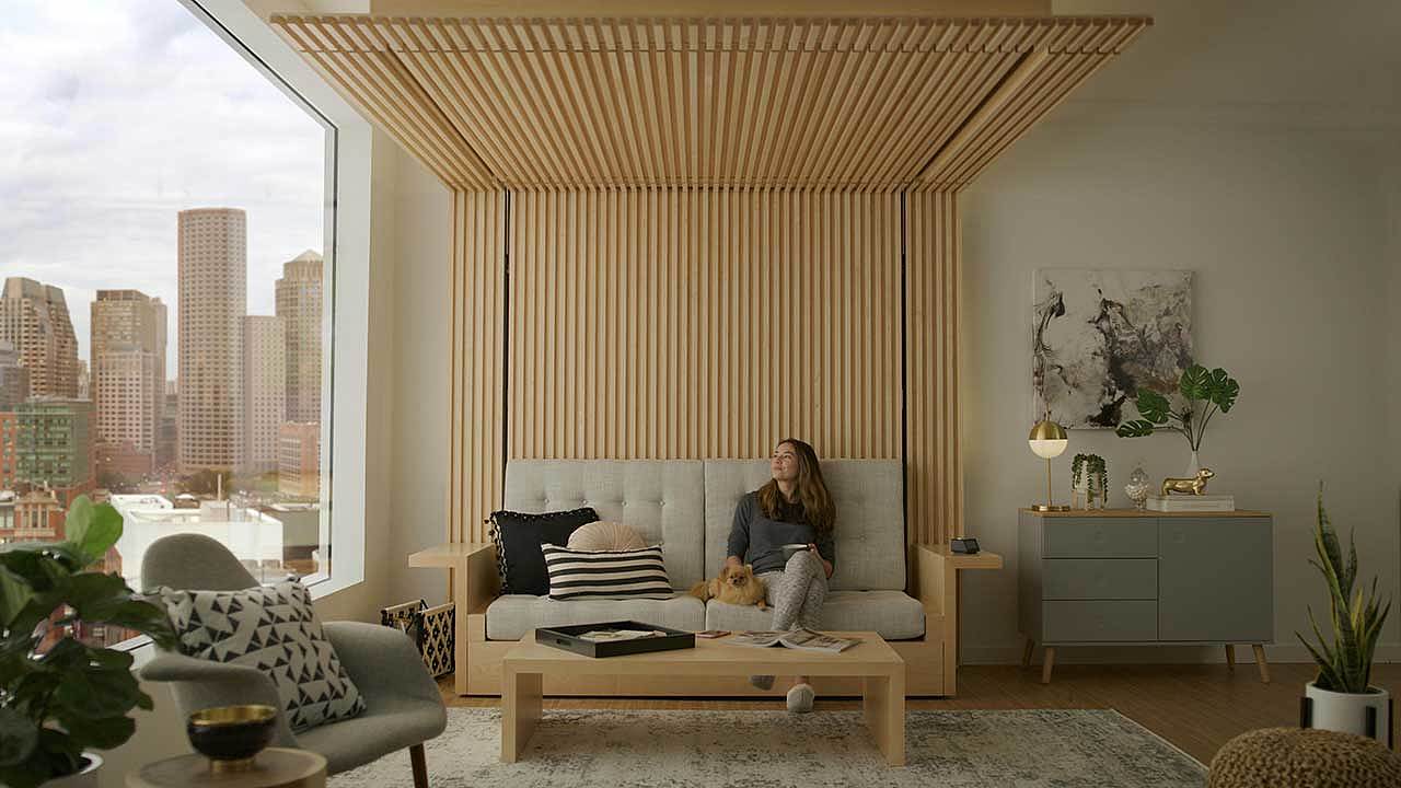 sofa，ceiling，Smaller space，