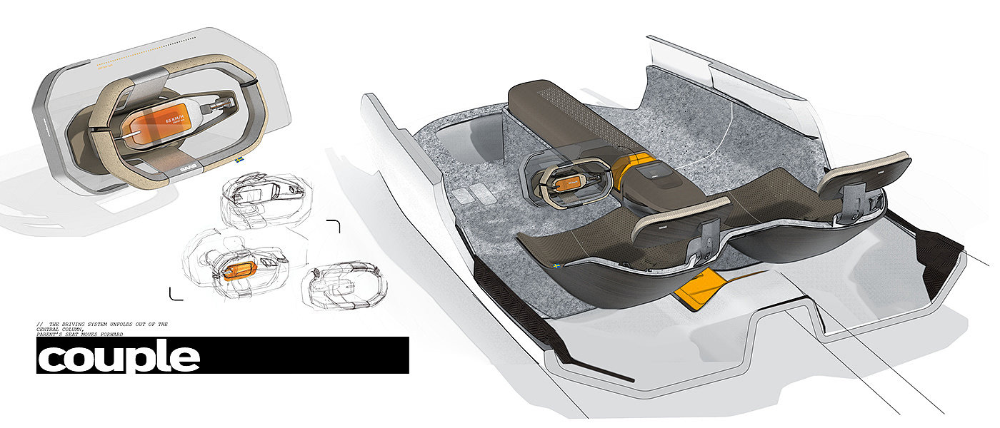 SAAB，Family car，concept，Interior design，Automotive interior，