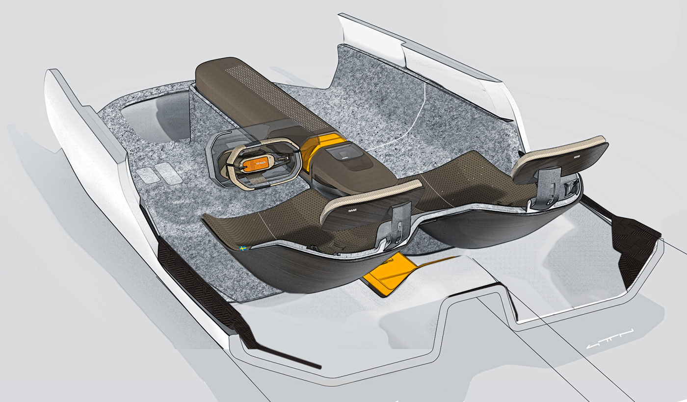 SAAB，Family car，concept，Interior design，Automotive interior，