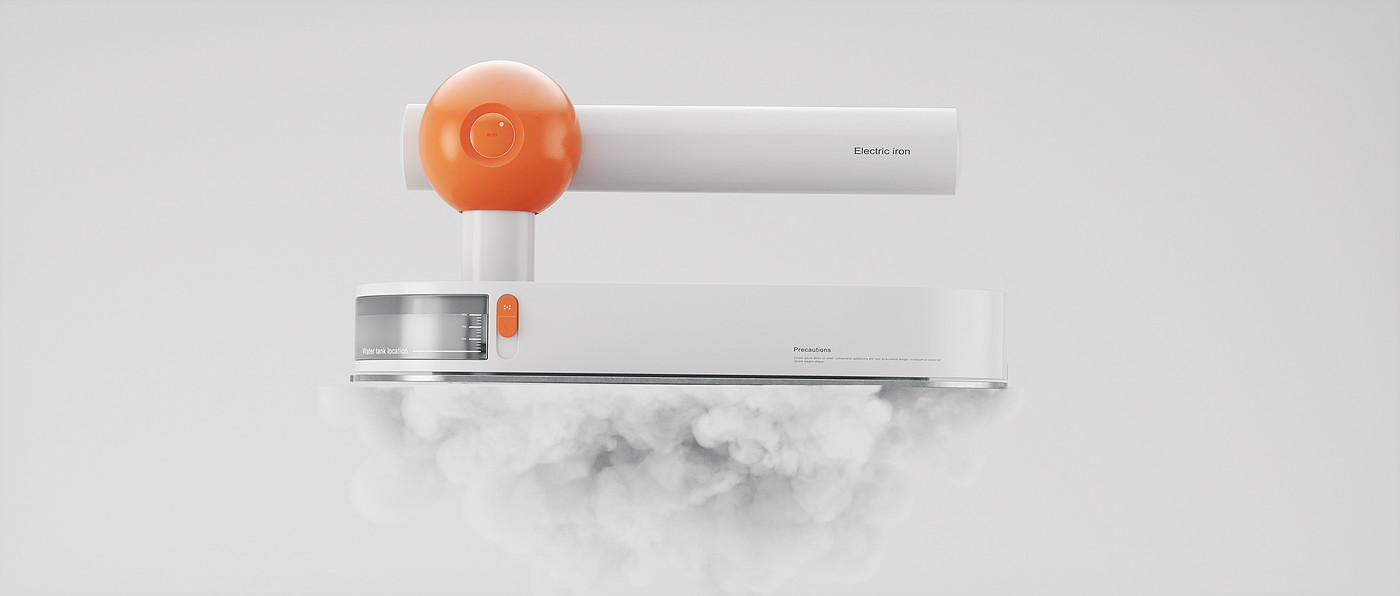 industrial design，Electric iron design，Simple design，Geometric design，Home appliance design，product design，Modeling design，electronic product，
