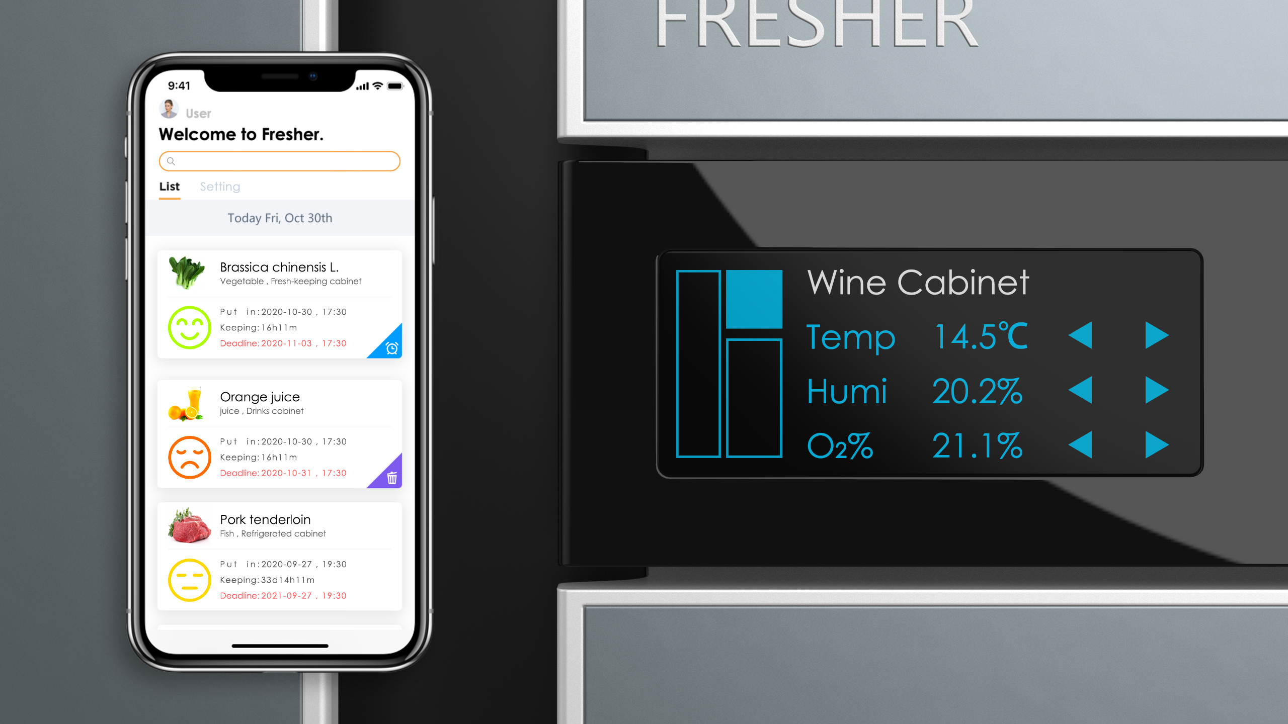 intelligence，Food monitoring，app，wine cabinet，Vacuum seal，