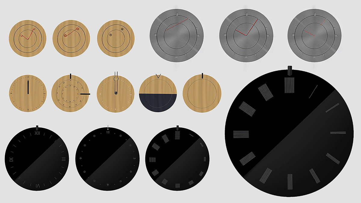 石英钟表，现代化钟表，无指针，极简风，